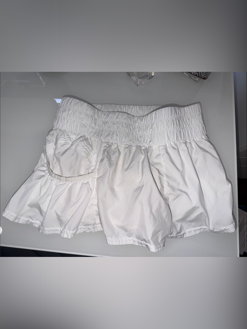 FP Movement by Free People White Ruffle Waist Athletic Shorts